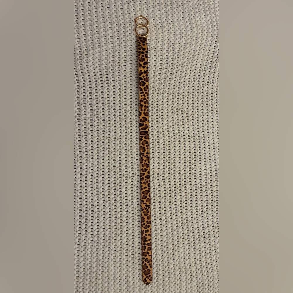 Leopard Print belt with Gold Accents